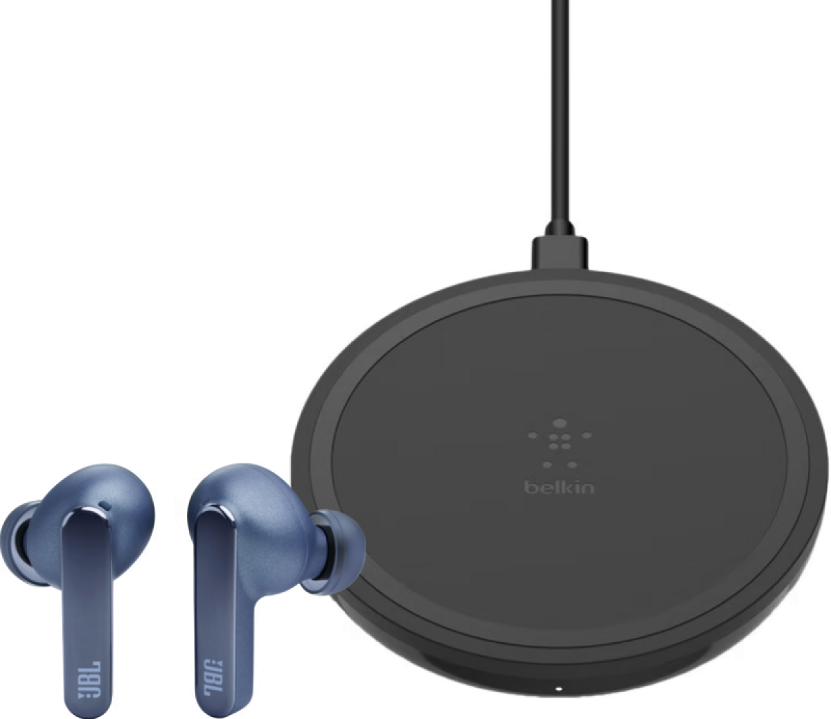 JBL Live Pro 2 Blauw + Belkin Boost Up Draadloze Oplader 10W Zwart