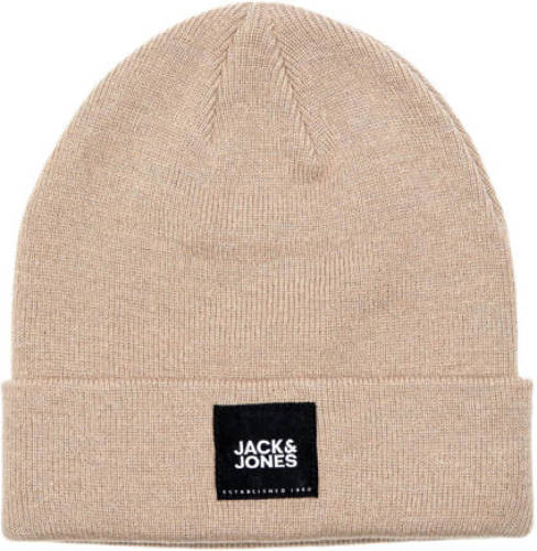 Jack & Jones muts JACBACK met logo beige