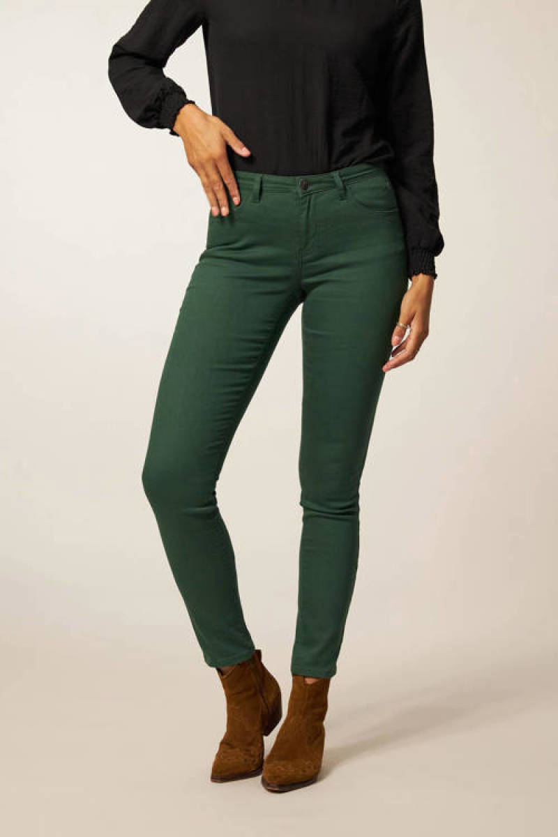 Miss Etam slim fit jeans Elise 32 donkergroen