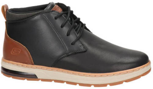 Skechers Evenston Renli leren veterschoenen zwart/bruin