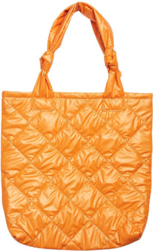 NOISY MAY doorgestikte shopper NMLIVA metallic oranje