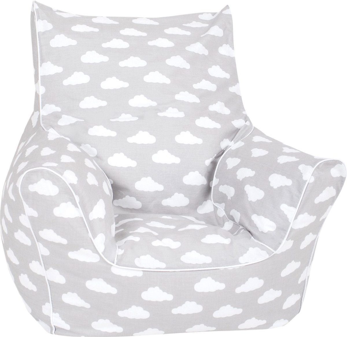 Knorrtoys ® Zitzak Grey white clouds voor kinderen, made in europe
