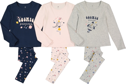 La Redoute Collections Set van 3 pyjama's in katoen, planetenprint