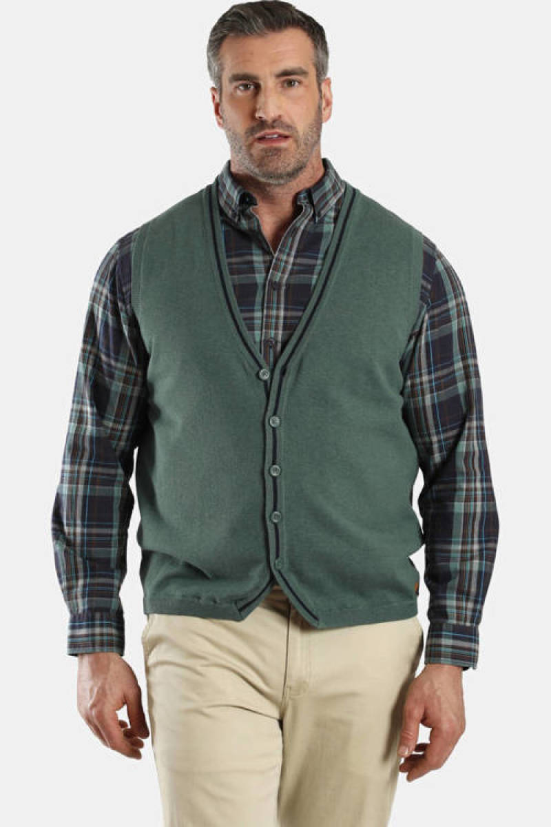 Charles Colby gilet DUKE FREDO Plus Size groen