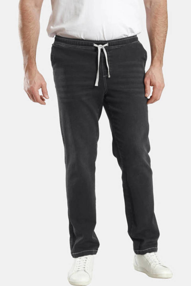 Charles Colby +FIT Collectie loose fit jeans BARON TECEL Plus Size zwart
