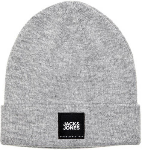 Jack & Jones muts JACBACK met logo grijs
