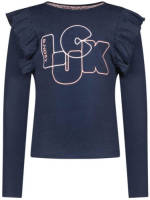 B.Nosy longsleeve met printopdruk en ruches donkerblauw