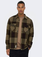 ONLY & SONS geruit regular fit overshirt ONSMILO partridge