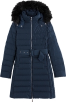 La Redoute Collections Lange donsjas met kap afgewerkt met imitatiebont