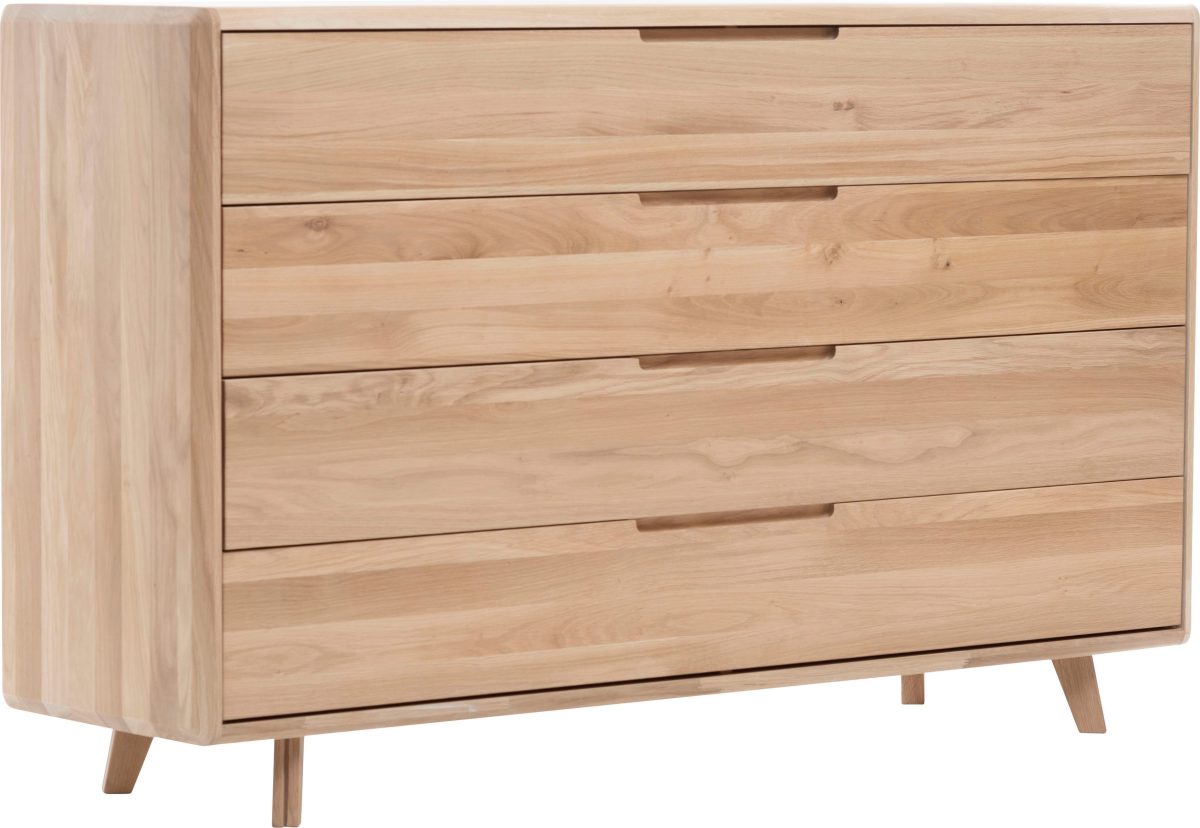 Home affaire Sidetable Infinity met mooie afgeronde randen, van massief eikenhout, breedte 90 cm