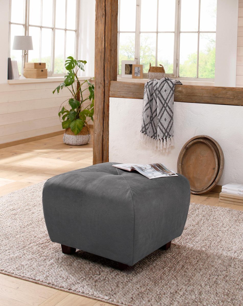 Home affaire Hocker Falk met structuurstof of luxe-microvezel in leer-look