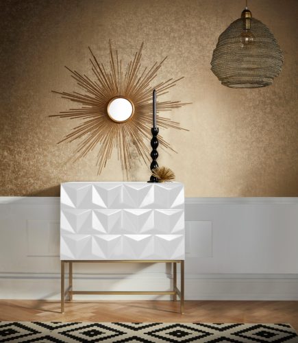 Leonique Dressoir Rovuma in 3d-look en met goudkleurig metalen frame
