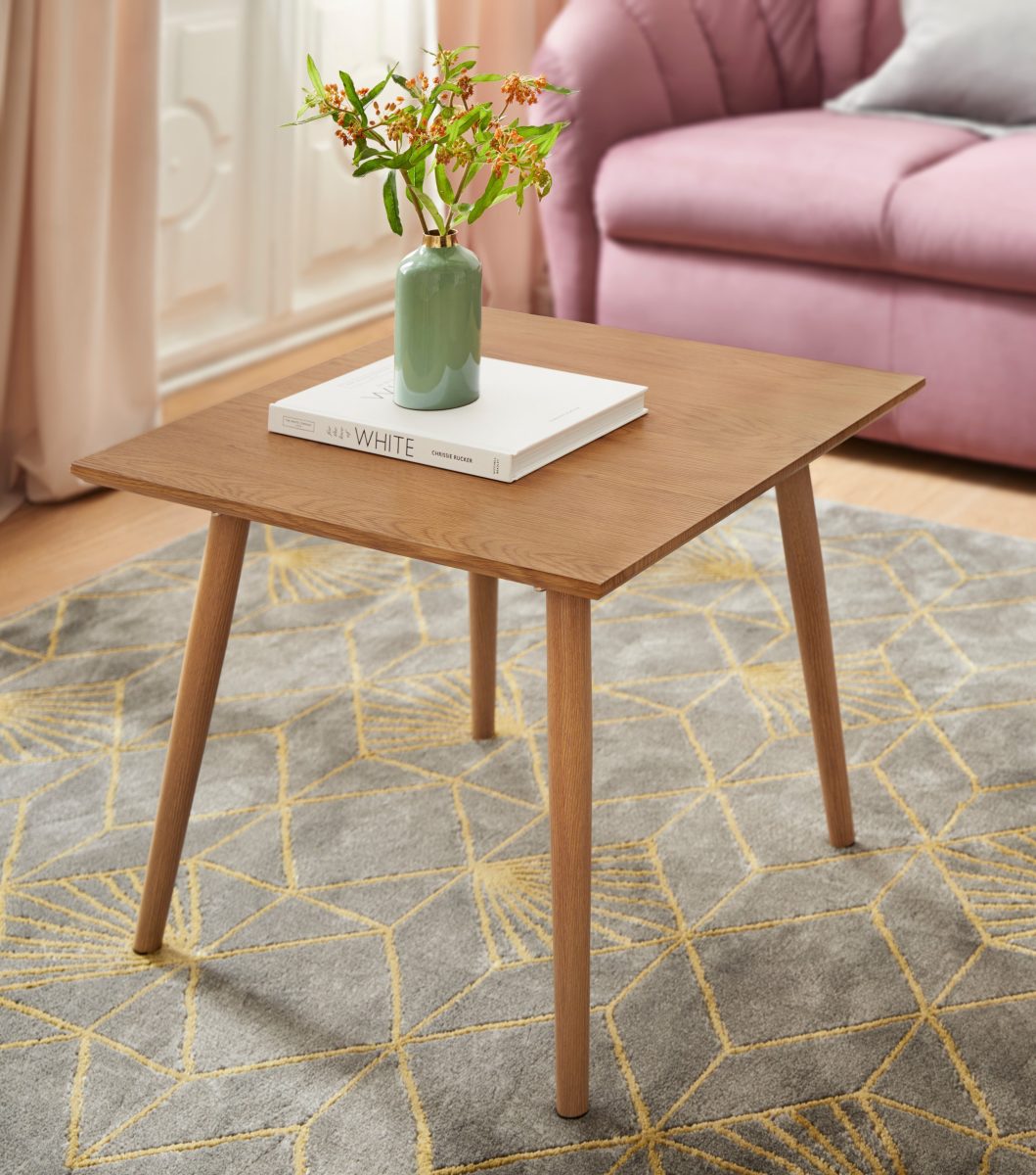 Leonique Bijzettafeltje Eadwine Tafelblad van gemakkelijk te onderhouden MDF met folie, onderstel van metaal, te bestellen in verschillende kleurvarianten, hoogte 45 cm