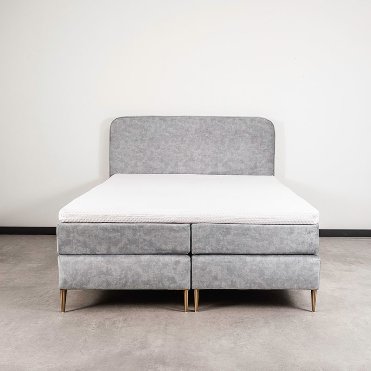 Nova Spring Boxspringset - Terra Kleur: Lichtgrijs, 140 x 200
