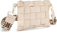 Lascana Schoudertas , tasje, mini bag in vlecht-look en met gekleurde band