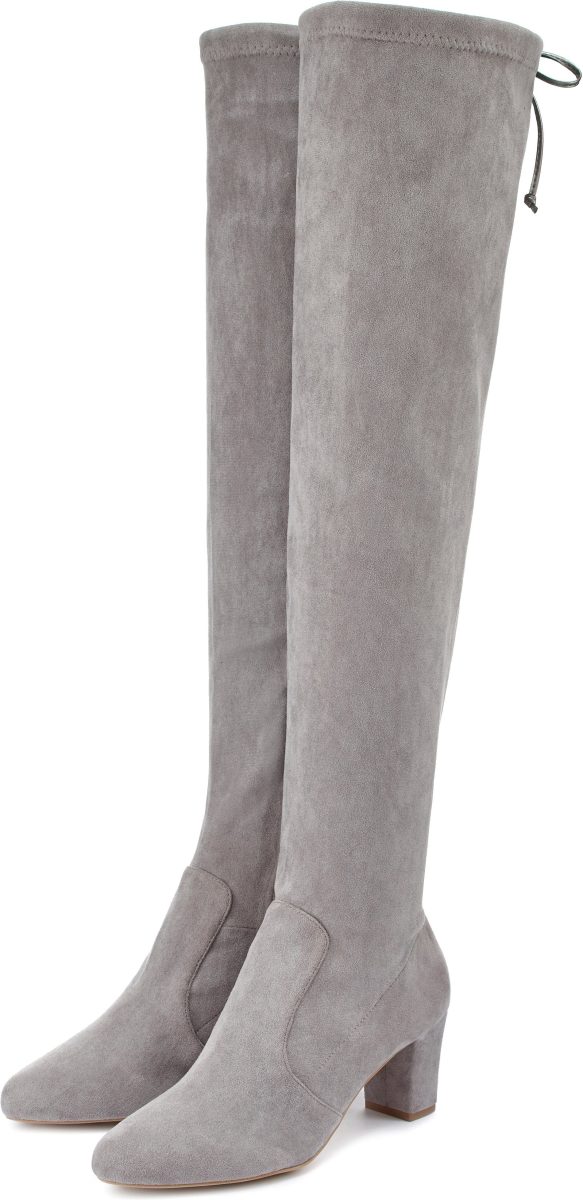 Lascana Overknee-laarzen veganistisch, van zacht stretchmateriaal en comfortabele blokhak