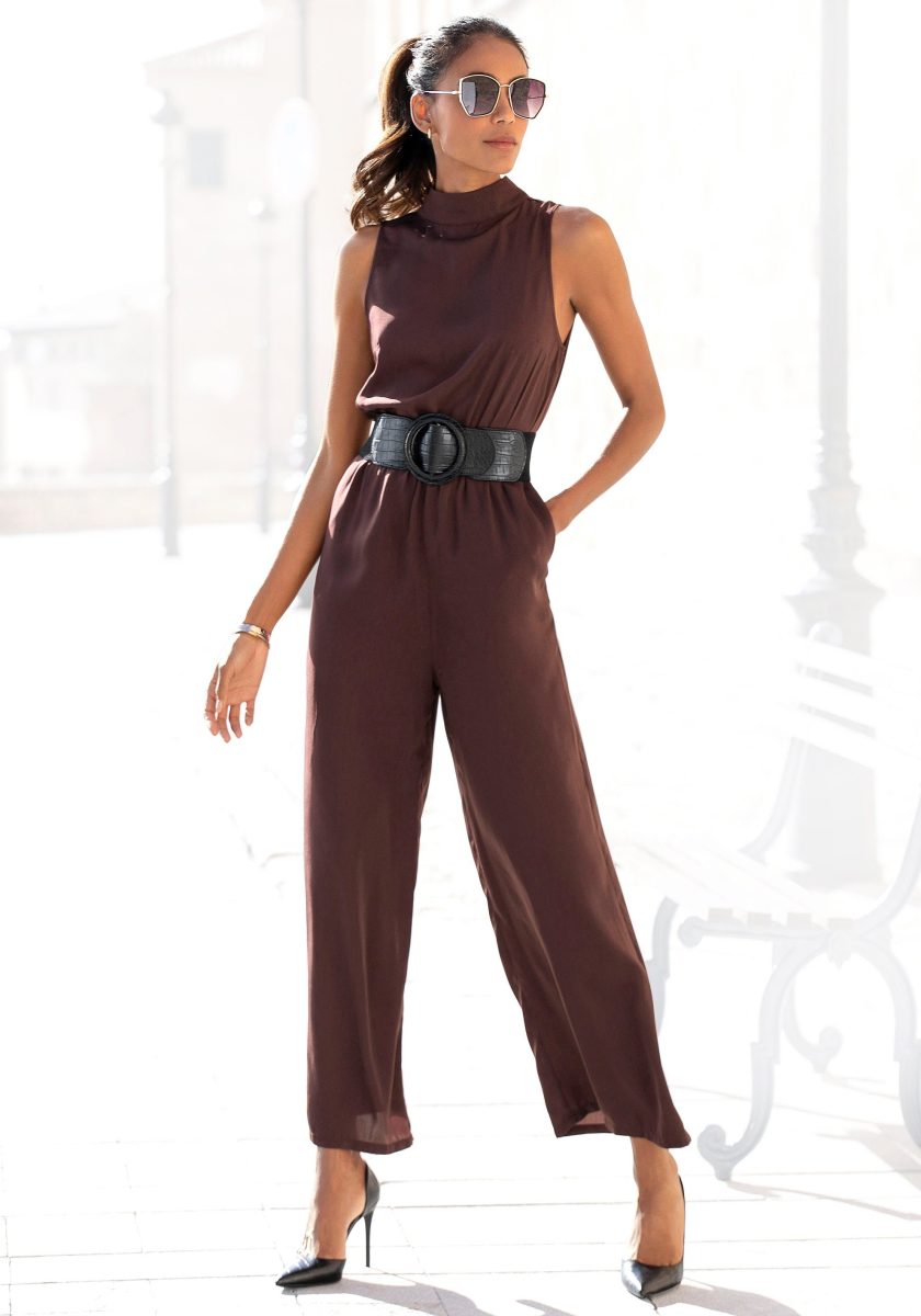Lascana Jumpsuit van iets glanzend satijn