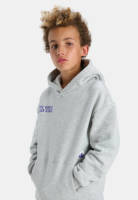Shoeby Jill & Mitch hoodie Fintan met backprint lichtgrijs melange