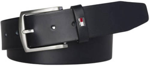 Tommy hilfiger leren riem met logo donkerblauw