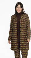 Yoek blazer met all over print bruin