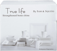 Sam & Squito True Life serviesset - wit - 30-delig - 4 persoons