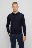 BOSS fijngebreide wollen trui Bono dark blue