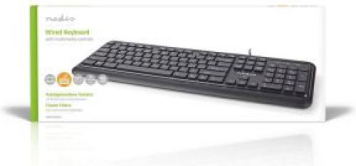 Nedis Bedraad Toetsenbord | USB | USB Gevoed | Multimedia | QWERTY | US Internationaal | Ja