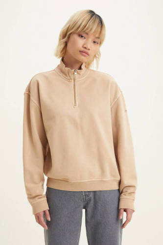 Levi's trui Rue quarter zip beige