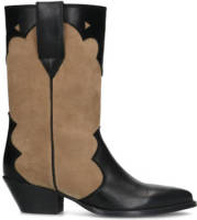Sacha leren cowboylaarzen beige/zwart