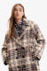 Desigual geruite coat ecru