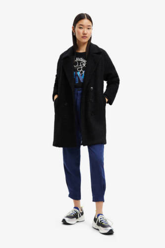 Desigual coat met wol zwart