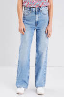 Cache Cache high waist wide leg jeans denim double stone