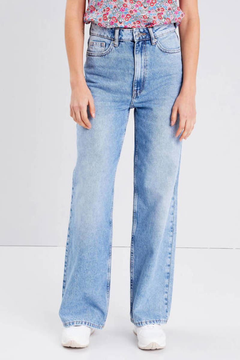 Cache Cache high waist wide leg jeans denim double stone