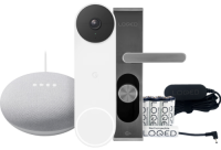 Google Nest Doorbell + Nest Mini + LOQED Touch Smart Lock + LOQED Power Kit