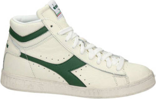 Diadora Game L High hoge leren sneakers off white/groen