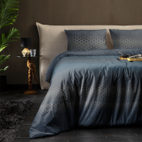 Fresh & Co Hexagone Blue Dekbedovertrek Lits-jumeaux (240 x 220 cm + 2 kussenslopen) Dekbedovertrek
