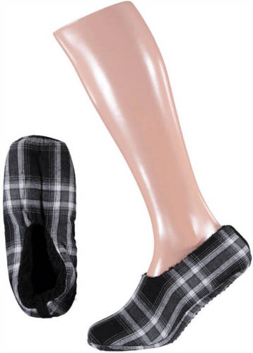 Apollo pantoffels zwart/wit