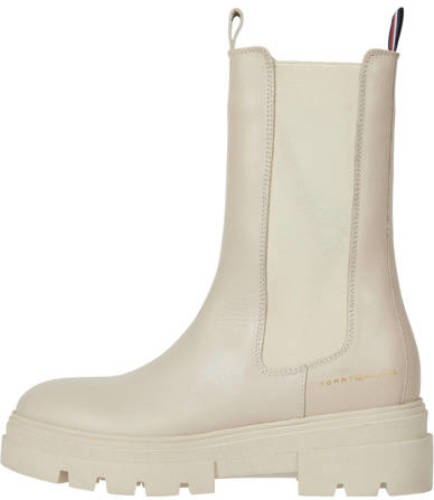 Tommy hilfiger leren chelsea boots beige