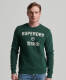 Superdry sweater met logo campus green marl