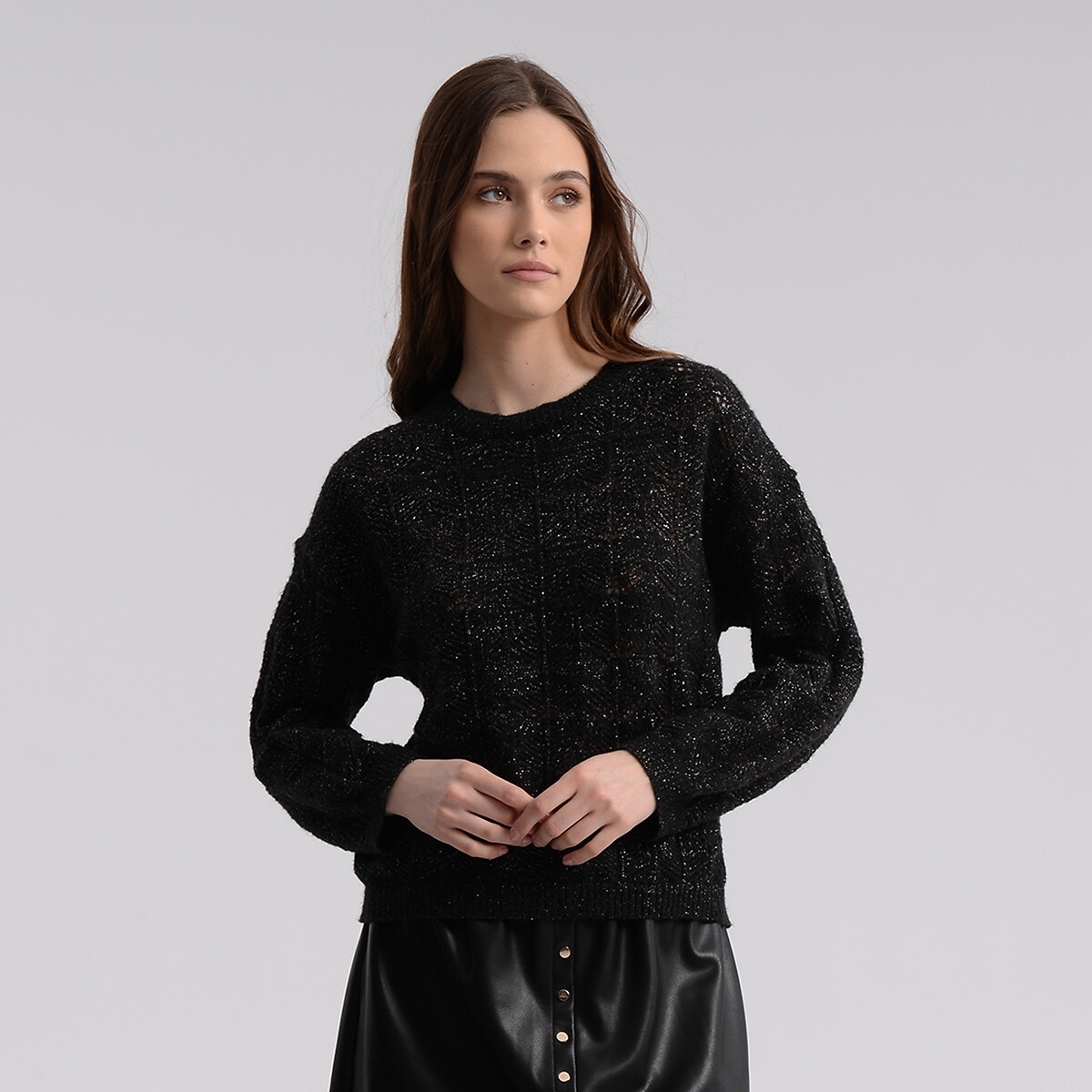 Molly Bracken Trui met ronde hals in ribtricot
