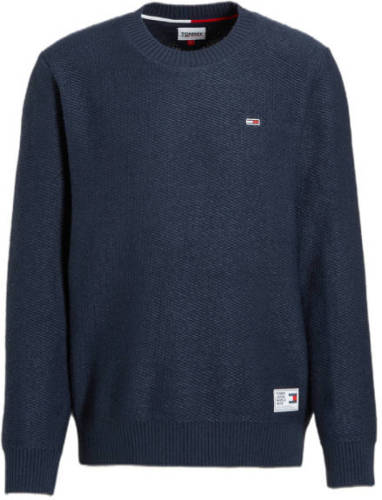 Tommy Jeans gemêleerde trui van gerecycled polyester twilight navy