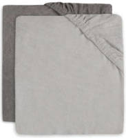 Jollein aankleedkussenhoes Badstof 50x70cm - set van 2 Soft Grey/Storm Grey