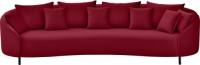 Goossens Bank Ragnar rood, stof, 4-zits, modern design