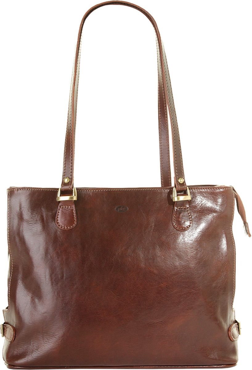 Piké Shopper echt leer, made in italy (1-delig)
