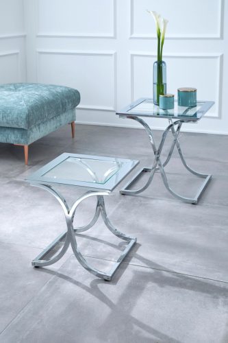 Guido Maria Kretschmer Home&Living Bijpassend tafeltje Ballum met chic metalen frame en glasplaat
