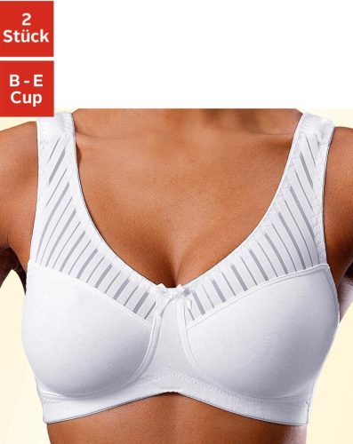 Nuance Bh zonder beugels met vlot streepmateriaal, basic dessous (set, Set van 2)