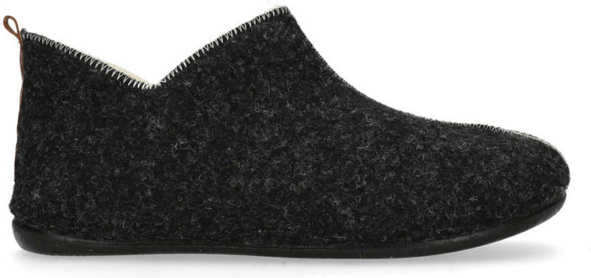 Manfield pantoffels donkergrijs