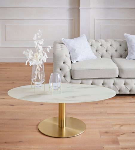 Guido Maria Kretschmer Home&Living Salontafel Shinely 0,8 cm dik tafelblad in marmer-look
