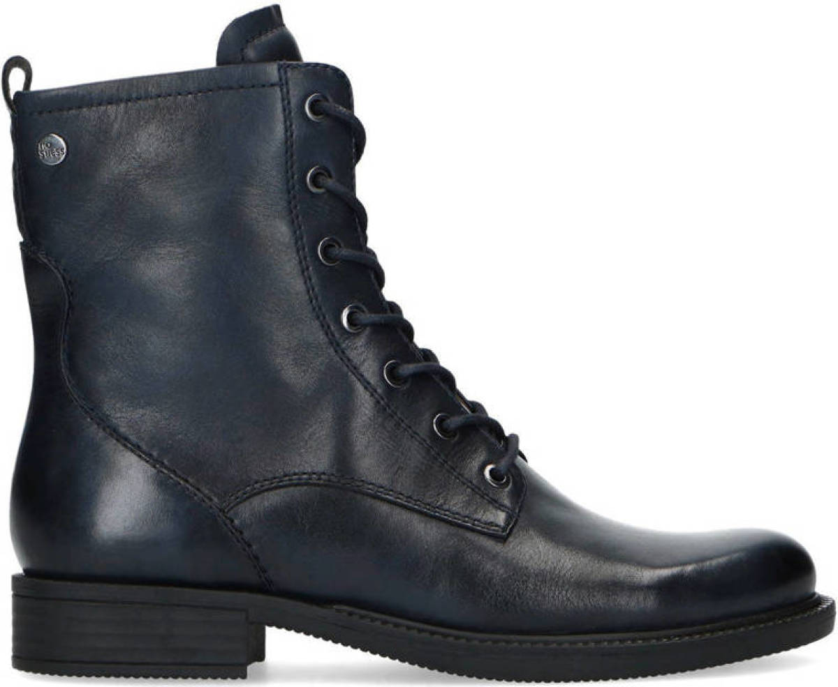No Stress leren veterboots donkerblauw