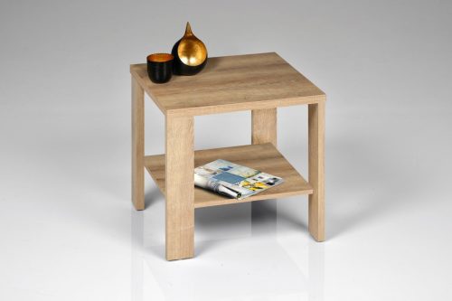 PRO Line Bijzettafeltje Falco van hout, met plank, vierkant